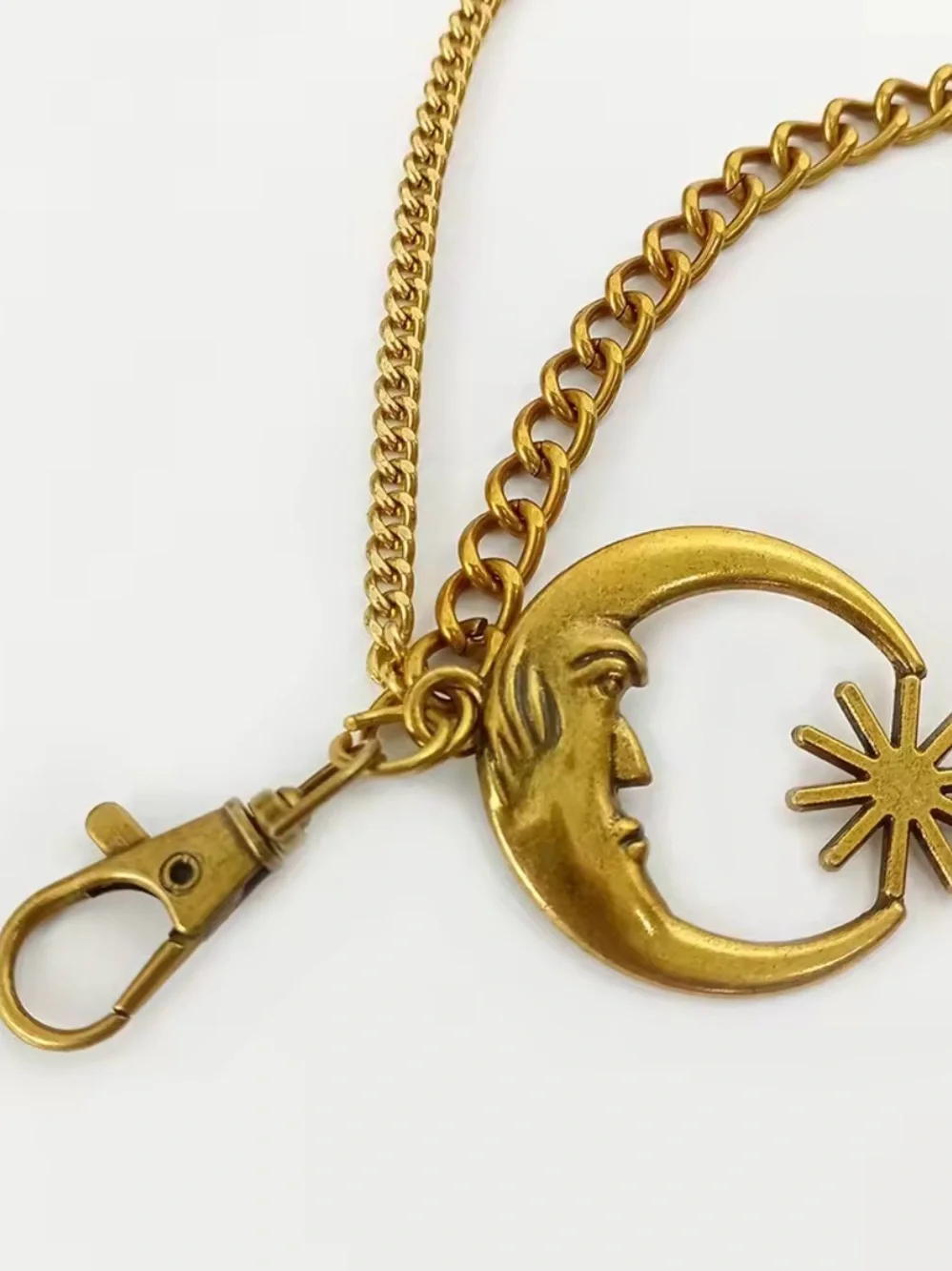 Gold Moon & Sun Layered Chain Waist Belt